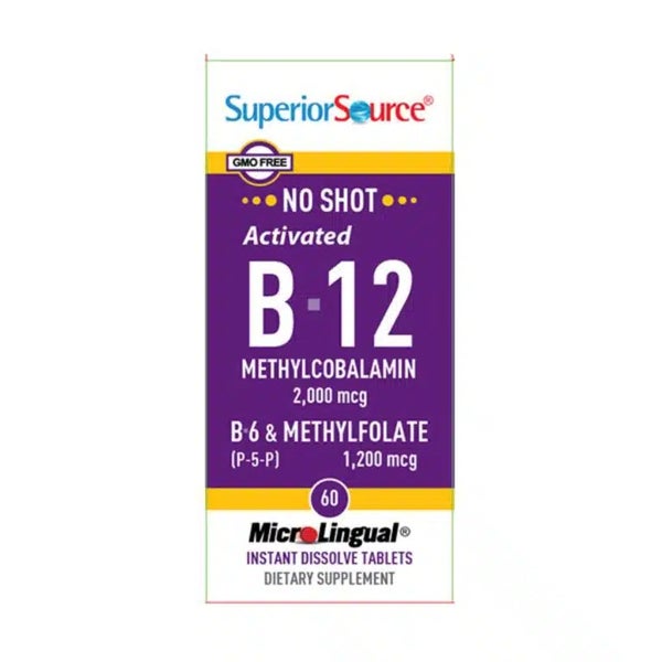 Superior Source Activated B12 2000&micro;g + B6 (P-5-P) + methylfolate 1200&micro;g