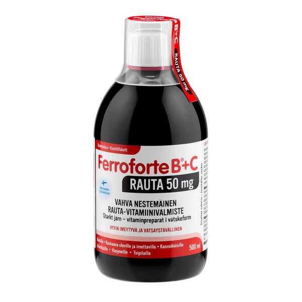 Ferroforte B + C Rauta 50 mg - Vahva Rauta-vitamiinivalmiste