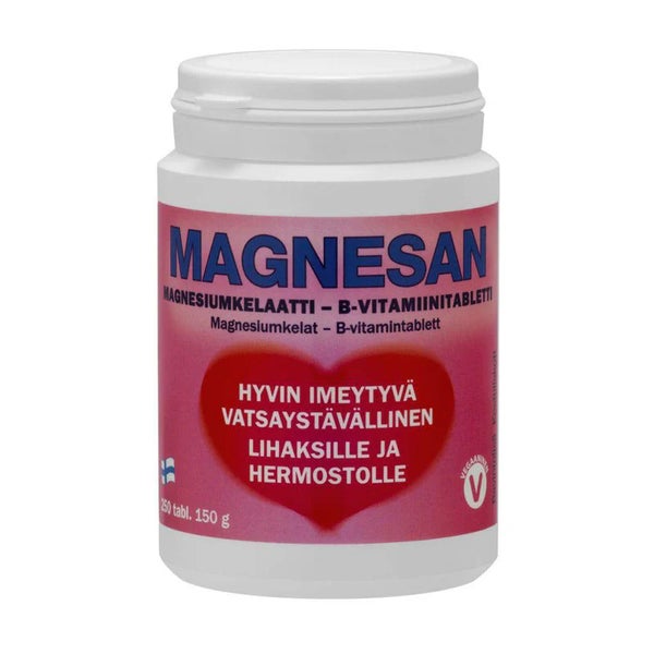 Magnesan - Magnesiumkelaatti - B-vitamiinitabletti