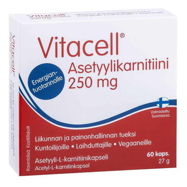Vitacell Asetyylikarnitiini 250 mg