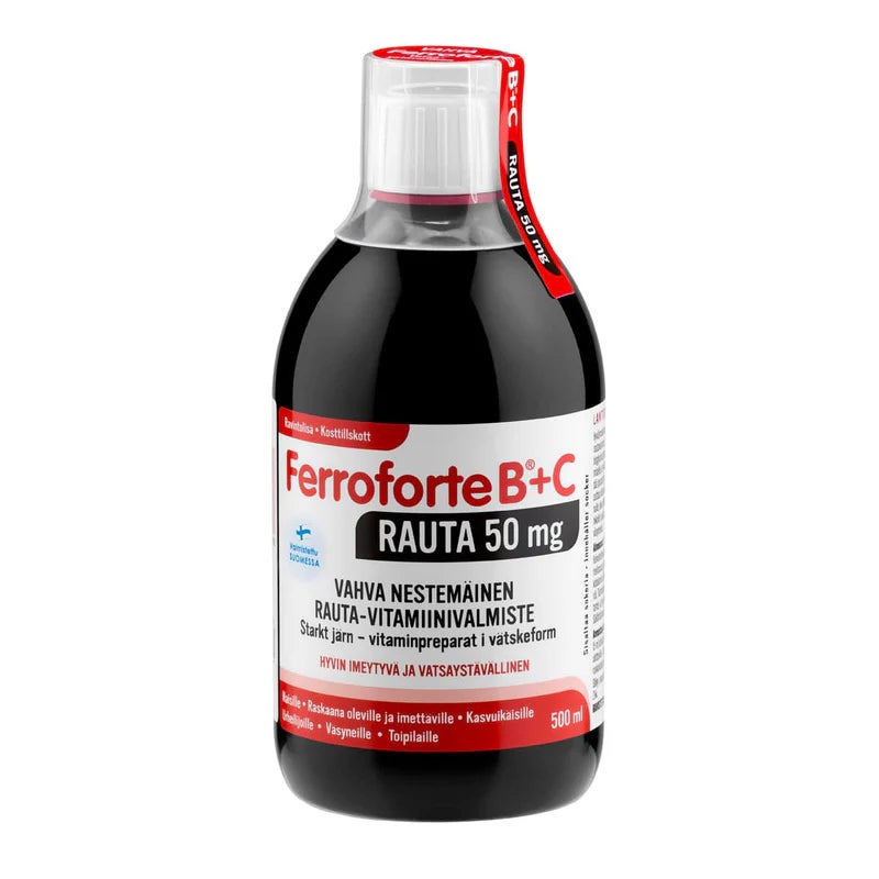 Ferroforte B + C Rauta 50 mg - Vahva Rauta-vitamiinivalmiste